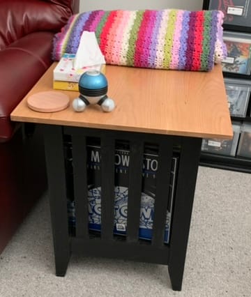 Blast from 2020 - LP and Laserdisc Storage End Table